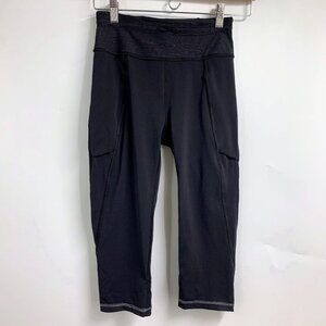 Lululemon Women's Time To Sweat Crop‎ Yoga Outdoor Sports Leggings Size 4